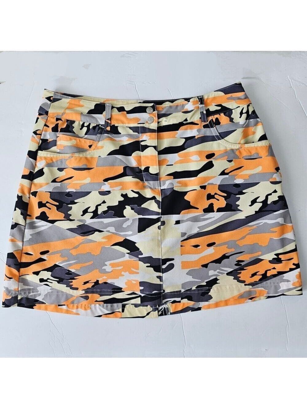 Slazenger Orange Camo Golf Mini Skirt Skirt Size 2